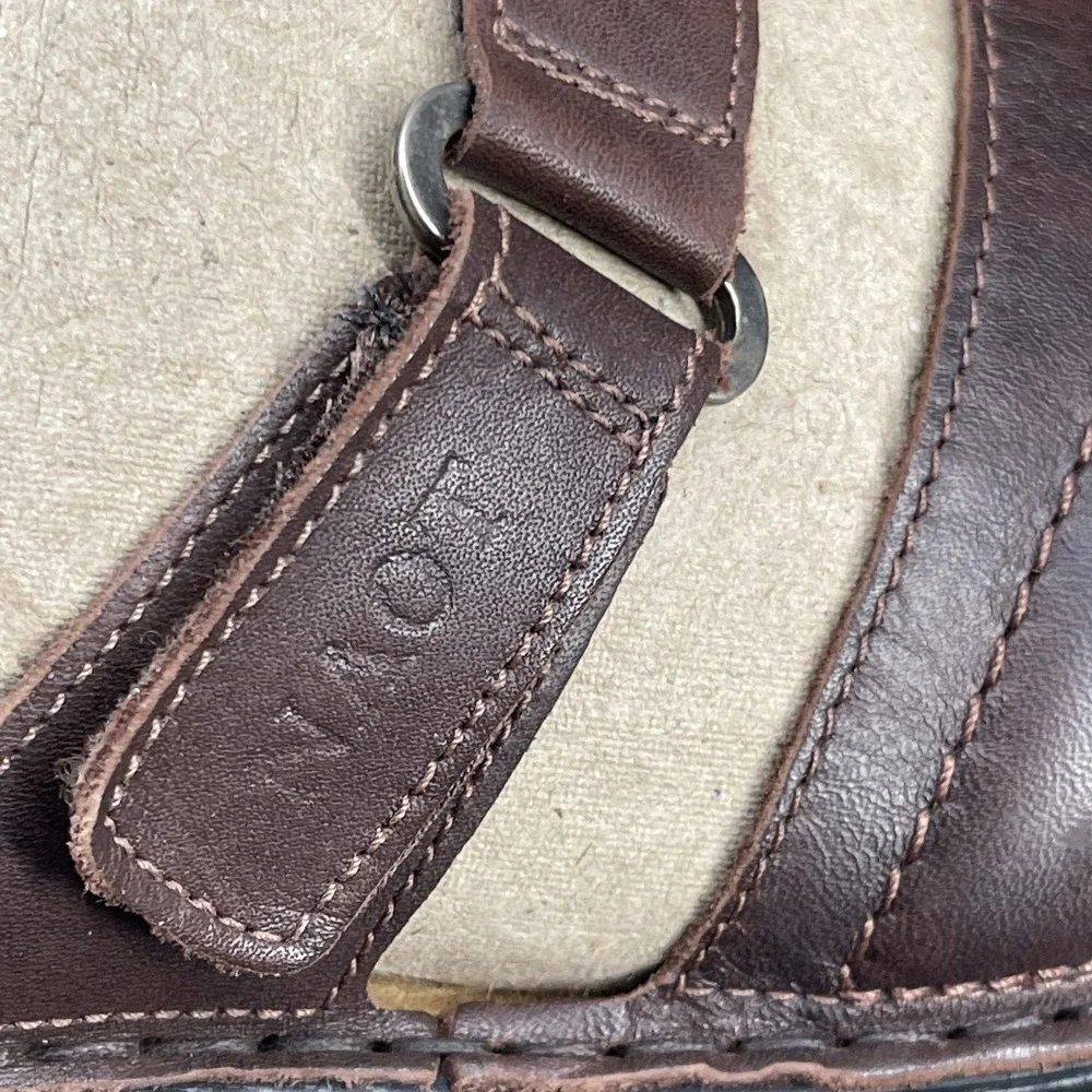 Naot Brown Leather Slide Sandals Men's EU 42 US 9 Adjustable Comfort